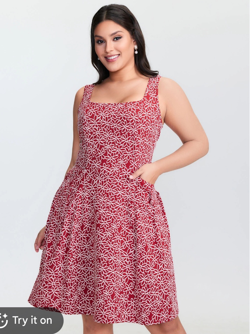 BloomChic Red Floral Cinched-Waist Mini Dress 26 NWT